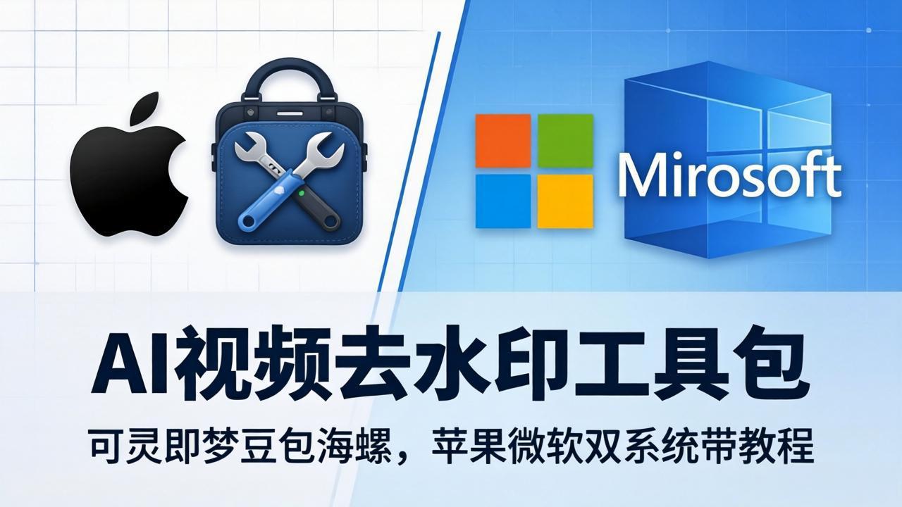 AI视频去水印工具包：可灵即梦豆包海螺，苹果微软双系统带教程 - 觅资源