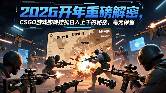 2026开年重磅解密，CSGO游戏搬砖挂机日入上千的秘密，毫无保留|YX网创