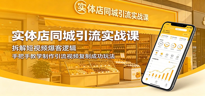 实体店同城引流实战课：拆解短视频爆客逻辑，手把手教学制作引流视频复制成功玩法 - 觅资源