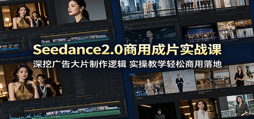 Seedance2.0商用成片实战课：深挖广告大片制作逻辑，实操教学轻松商用落地 - 觅资源