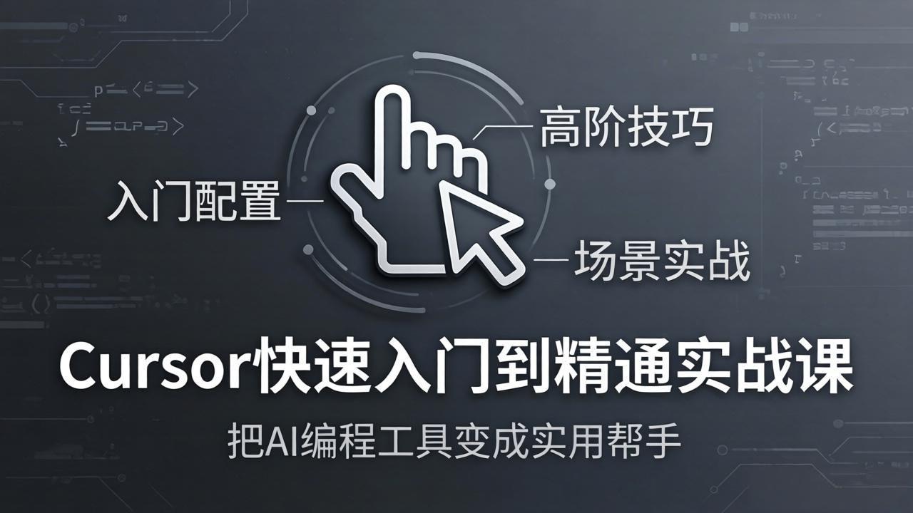 Cursor快速入门到精通实战课：入门配置+高阶技巧+场景实战，把AI编程工具变成实用帮手 - 觅资源