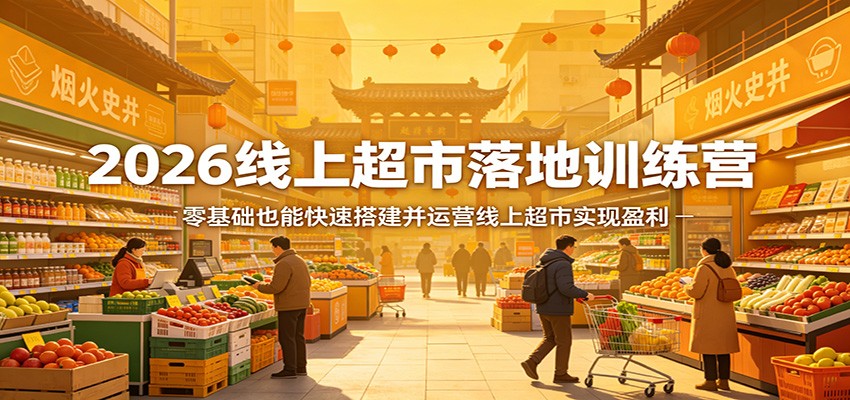 2026线上超市落地训练营，零基础也能快速搭建并运营线上超市实现盈利 - 觅资源