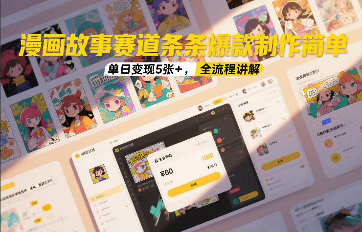 漫画故事赛道条条爆款制作简单，单日变现5张+，全流程讲解|中创学习社