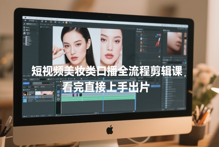 短视频美妆类口播全流程剪辑课，看完直接上手出片|中创学习社