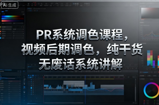 PR系统调色课程，视频后期调色，纯干货无废话系统讲解|YX网创