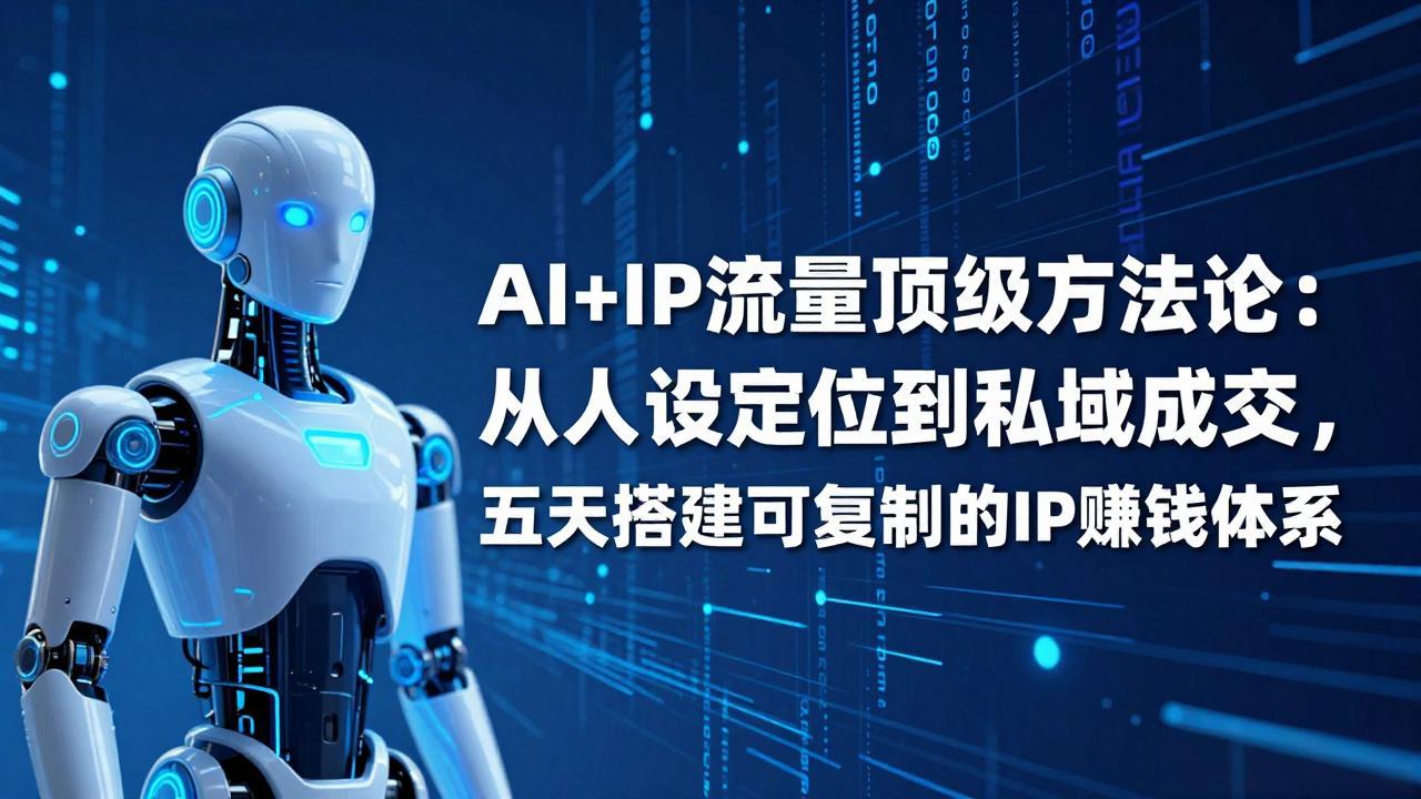 AI+IP顶级方法论：从人设定位到私域成交，五天搭建可复制的IP赚钱体系|中创学习社