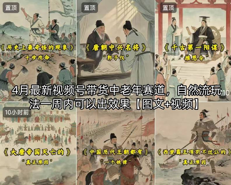 4月最新视频号带货中老年赛道，自然流玩法一周内可以出效果【图文+视频】 - 觅资源