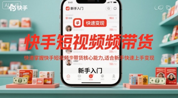 快手短视频带货，快速掌握快手短视频带货核心能力，适合新手快速上手变现|YX网创