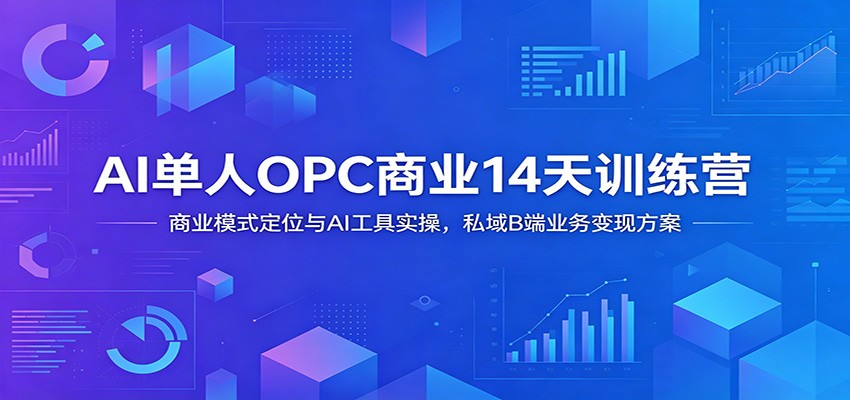 AI单人OPC商业14天训练营：商业模式定位与AI工具实操，私域B端业务变现方案 - 觅资源