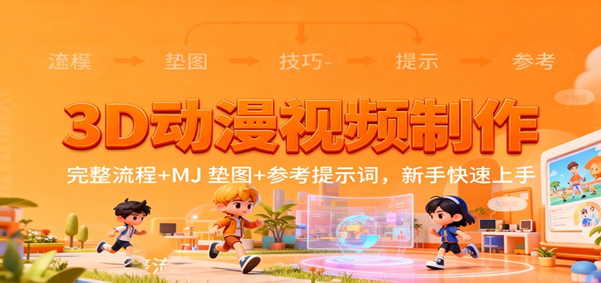 3D动漫视频制作，完整流程+MJ 垫图+参考提示词，新手快速上手|YX网创