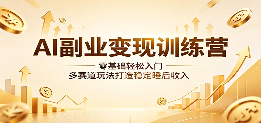 AI副业变现训练营：零基础轻松入门，多赛道玩法打造稳定睡后收入 - 觅资源