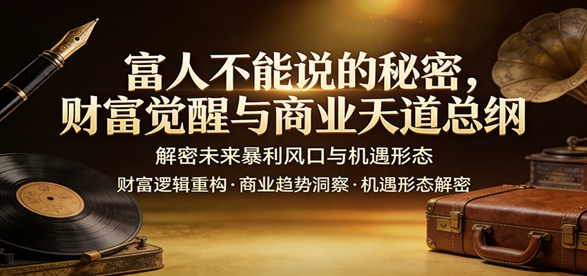 富人不能说的秘密，财富觉醒与商业天道总纲，解密未来暴利风口与机遇形态|中创学习社