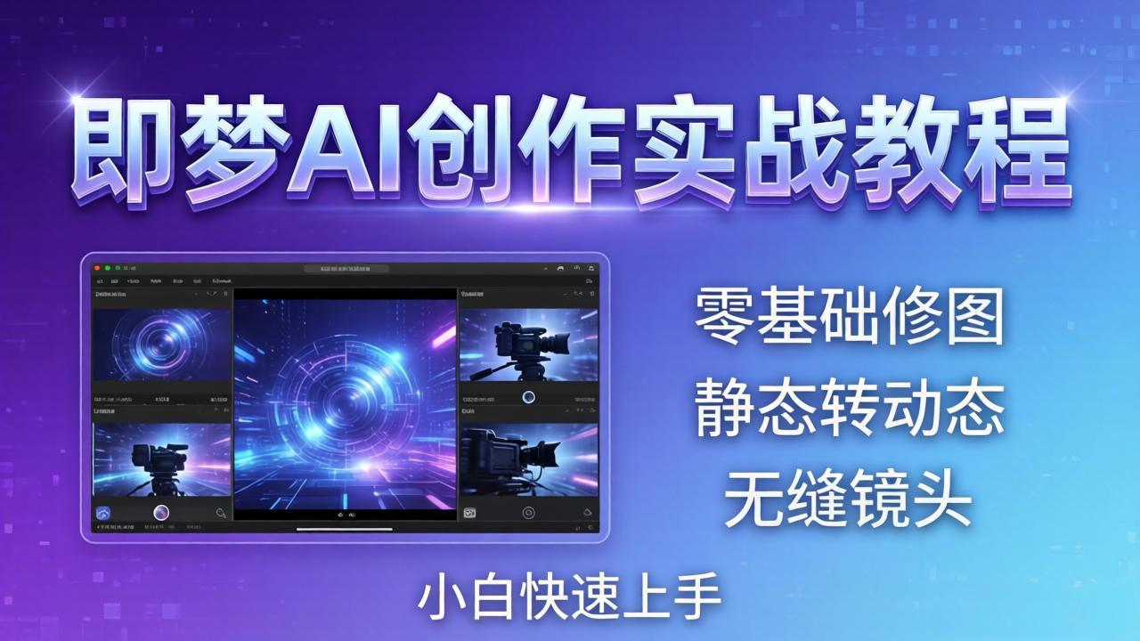 即梦AI创作实战教程，从零基础修图到AI导演，实战教学静态转动态+无缝镜头，小白快速上手 - 觅资源