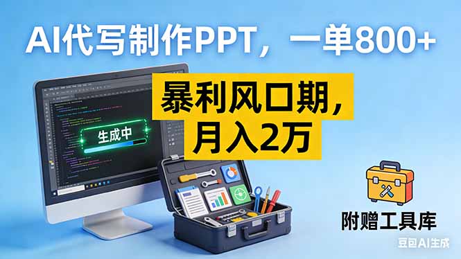 AI代写制作PPT，一单800+， 暴利风口期，月入2万【附工具】|YX网创