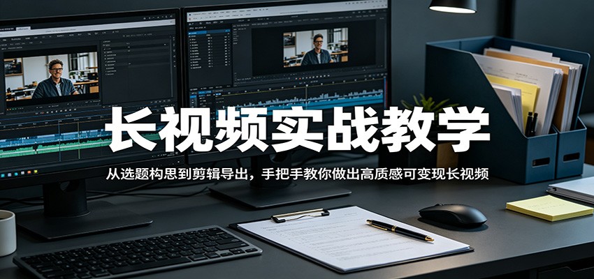 长视频实战教学，从选题构思到剪辑导出，手把手教你做出高质感可变现长视频 - 觅资源