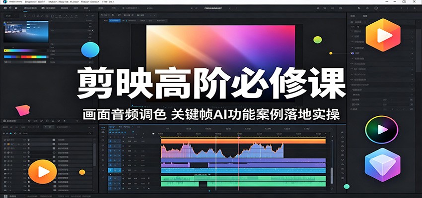 剪映高阶必修课：画面音频调色，关键帧AI功能案例落地实操 - 觅资源