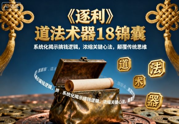 《逐利》道法术器18锦囊，系统化揭示搞钱逻辑，浓缩关键心法，颠覆传统思维(更新)|YX网创