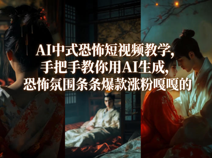 AI中式恐怖短视频教学，手把手教你用AI生成，恐怖氛围条条爆款涨粉嘎嘎的 - 觅资源