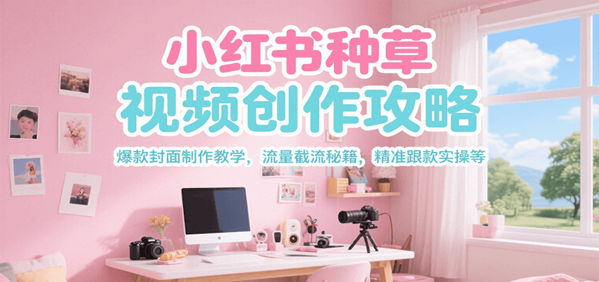 小红书种草视频创作攻略，爆款封面制作教学 ，流量截流秘籍 ，精准跟款实操等|YX网创