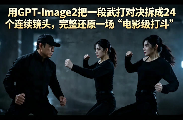 用GPT-Image2把一段武打对决拆成24个连续镜头，完整还原一场“电影级打斗” - 觅资源