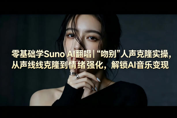 零基础学Suno AI翻唱｜《吻别》人声克隆实操，从声线克隆到情绪强化，解锁AI音乐变现 - 觅资源