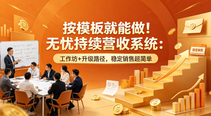 按模板就能做！无忧持续营收系统：工作坊+升级路径，稳定销售超简单【原创双语字幕】 - 觅资源