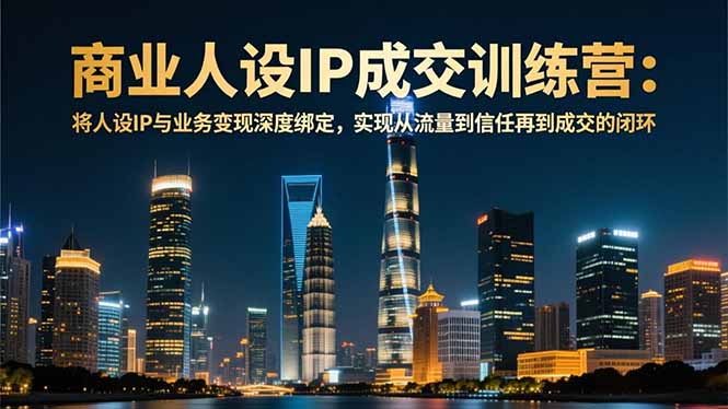 商业人设IP成交训练营-12月：将人设IP与业务变现深度绑定，从流量到信任再到成交闭环|YX网创