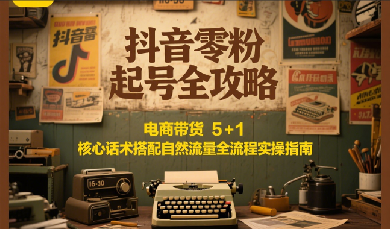 抖音零粉起号全攻略：电商带货 5+1 核心话术搭配自然流量全流程实操指南|YX网创