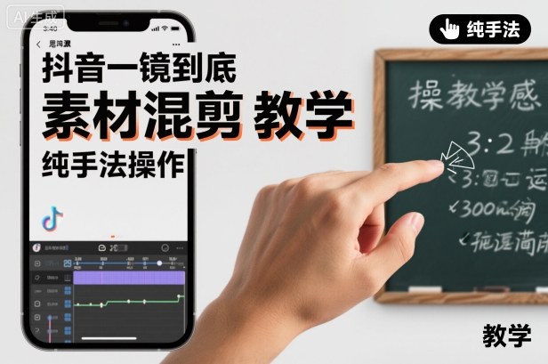 抖音一镜到底素材混剪教学，纯手法操作|YX网创