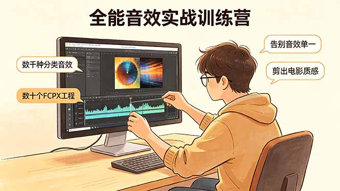 全能音效实战训练营：数千种分类音效+数十个FCPX工程，告别音效单一，剪出电影质感 - 觅资源