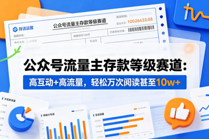 公众号流量主之存款等级赛道，高互动+高流量，轻松达到万次阅读，甚至10w+ - 觅资源
