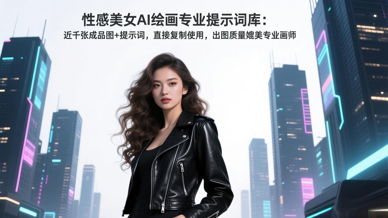 性感美女AI绘画专业提示词库：近千张成品图+提示词，直接复制使用，出图质量媲美专业画师|中创学习社
