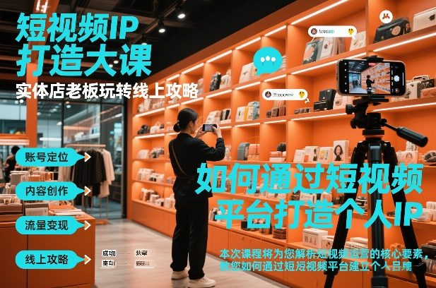 短视频ip打造大课，实体店老板玩转线上攻略|YX网创