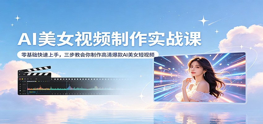 AI美女视频制作实战课：零基础快速上手，三步教会你制作高清爆款AI美女短视频 - 觅资源