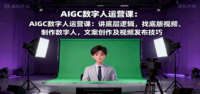 AIGC数字人运营课：讲底层逻辑，找底版视频、制作数字人，文案创作及视频发布技巧|YX网创