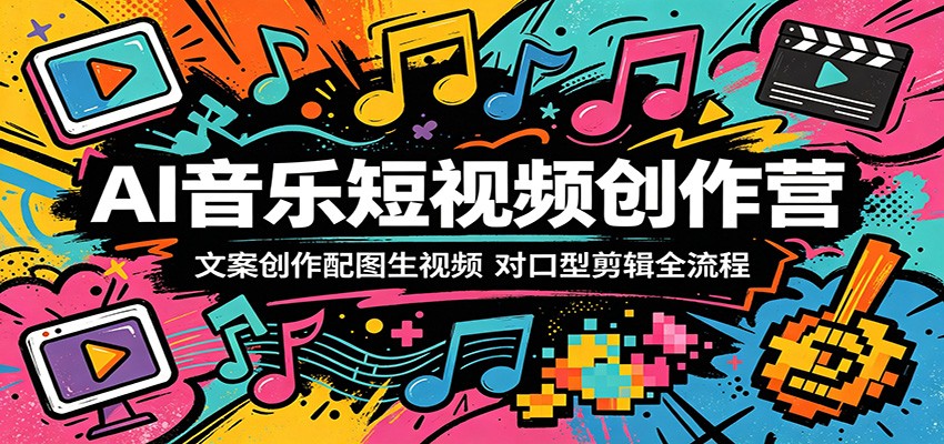 AI音乐短视频创作营：文案创作配图生视频，对口型剪辑全流程 - 觅资源