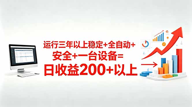 三年以上稳定+全自动+安全+一台设备=日收益200+ - 觅资源