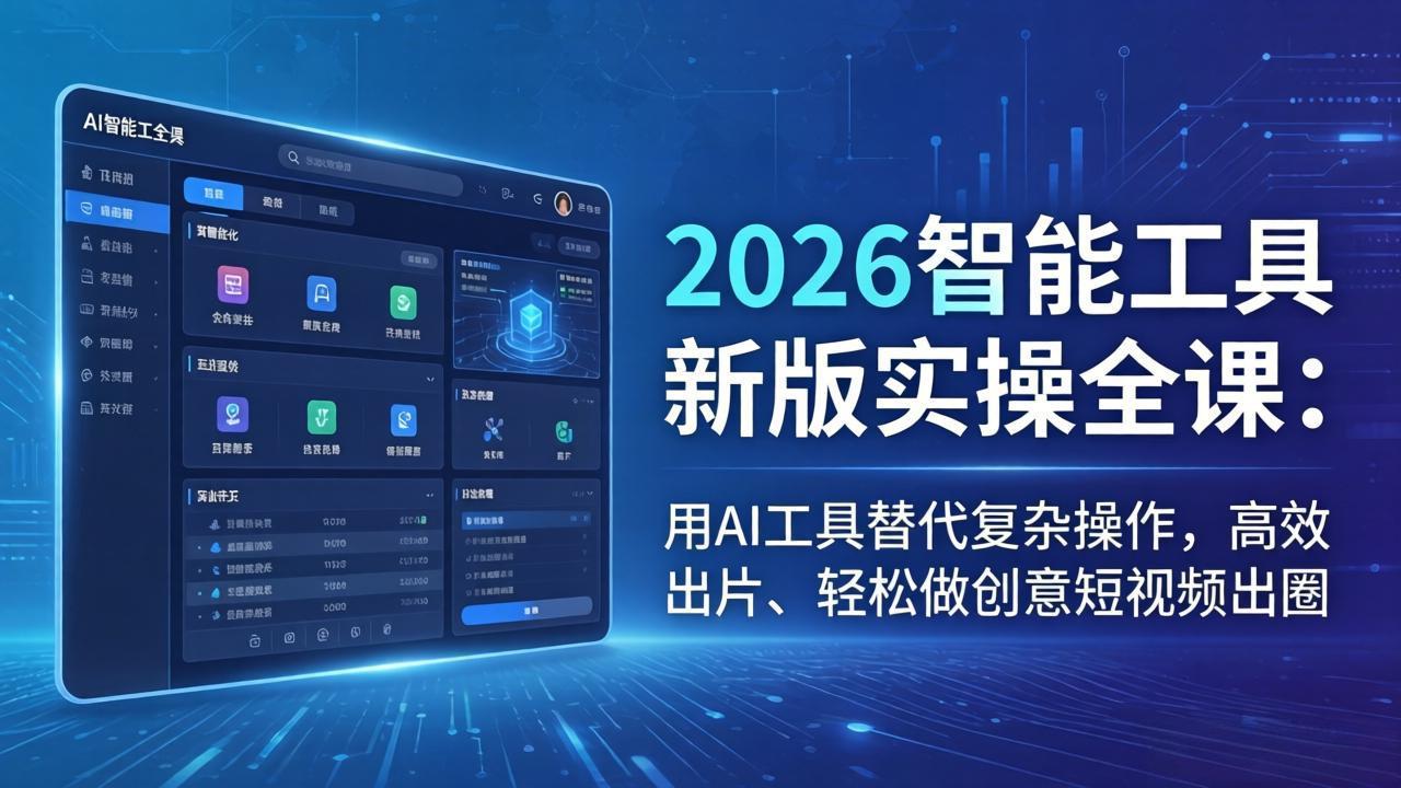 2026智能工具新版实操全课：用AI工具替代复杂操作，高效出片、轻松做创意短视频出圈 - 觅资源