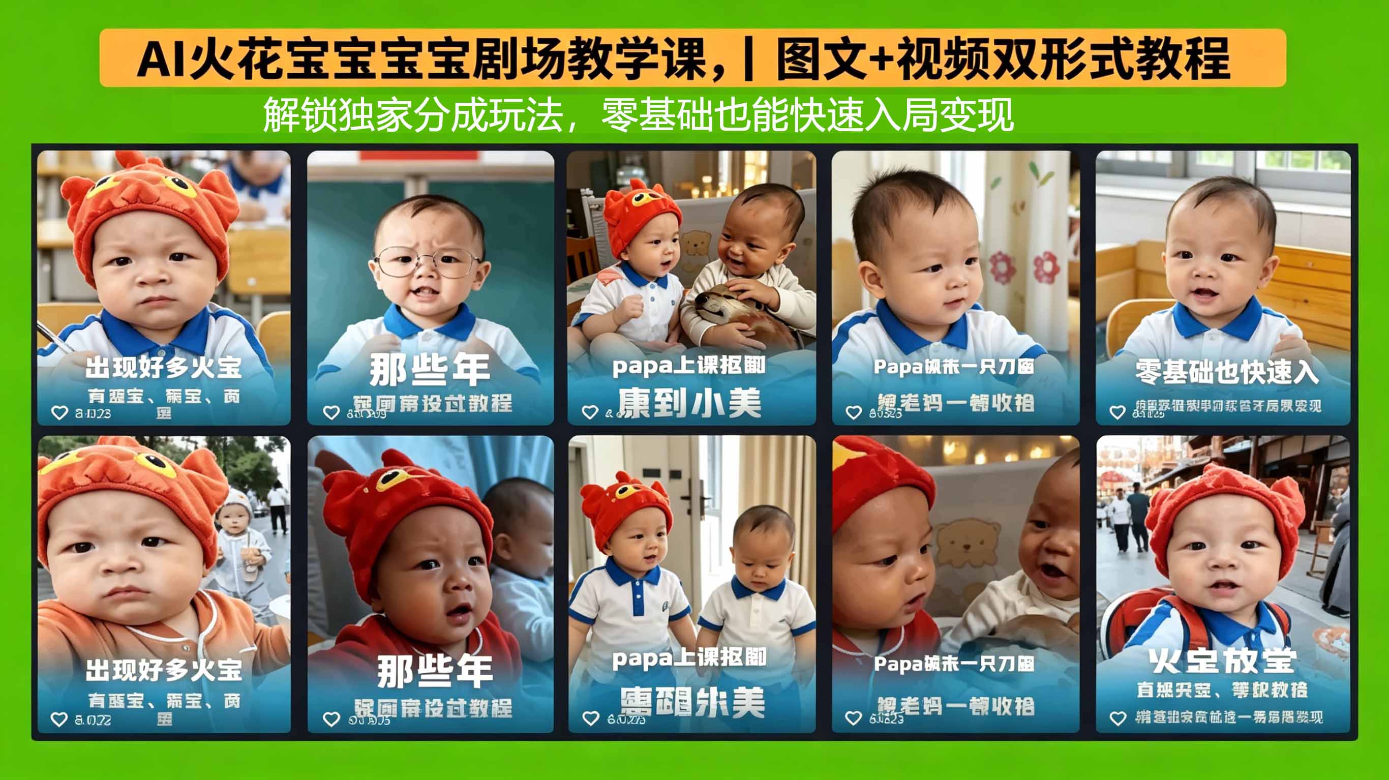 AI火花宝宝宝宝剧场教学课，图文+视频双形式教程，解锁独家分成玩法，零基础也能快速入局变现 - 觅资源