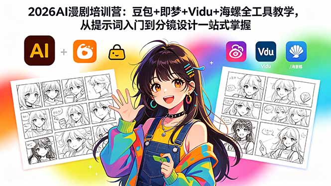 2026AI漫剧培训营：豆包+即梦+Vidu+海螺全工具教学，从提示词入门到分镜设计一站式掌握 - 觅资源