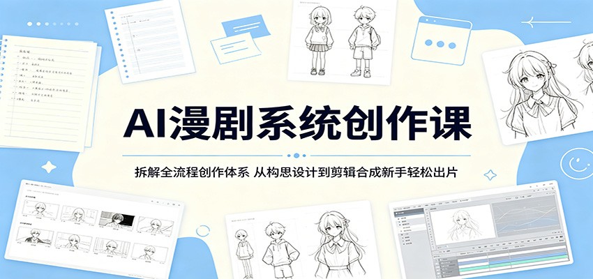 AI漫剧系统创作课：拆解全流程创作体系，从构思设计到剪辑合成新手轻松出片 - 觅资源