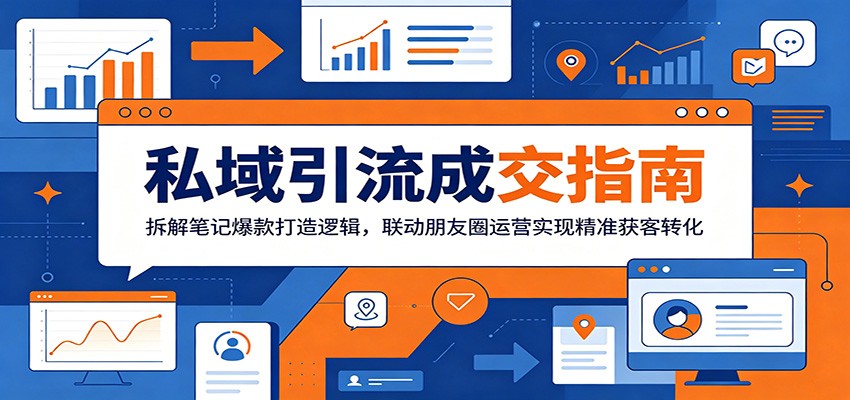 私域引流成交指南：拆解笔记爆款打造逻辑，联动朋友圈运营实现精准获客转化 - 觅资源