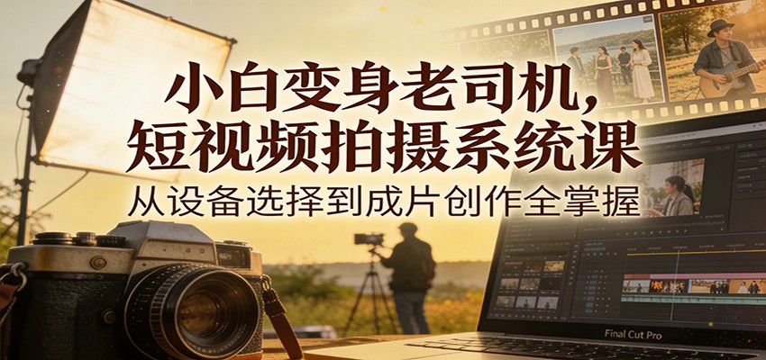 小白变身老司机，短视频拍摄系统课，从设备选择到成片创作全掌握|YX网创