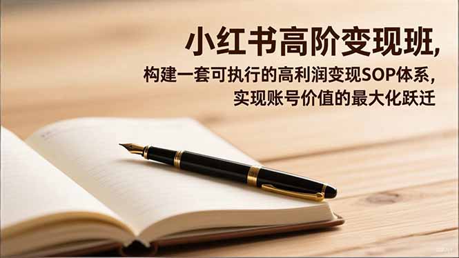 小红书高阶变现班，构建一套可执行的高利润变现SOP体系，实现账号价值的最大化跃迁|YX网创