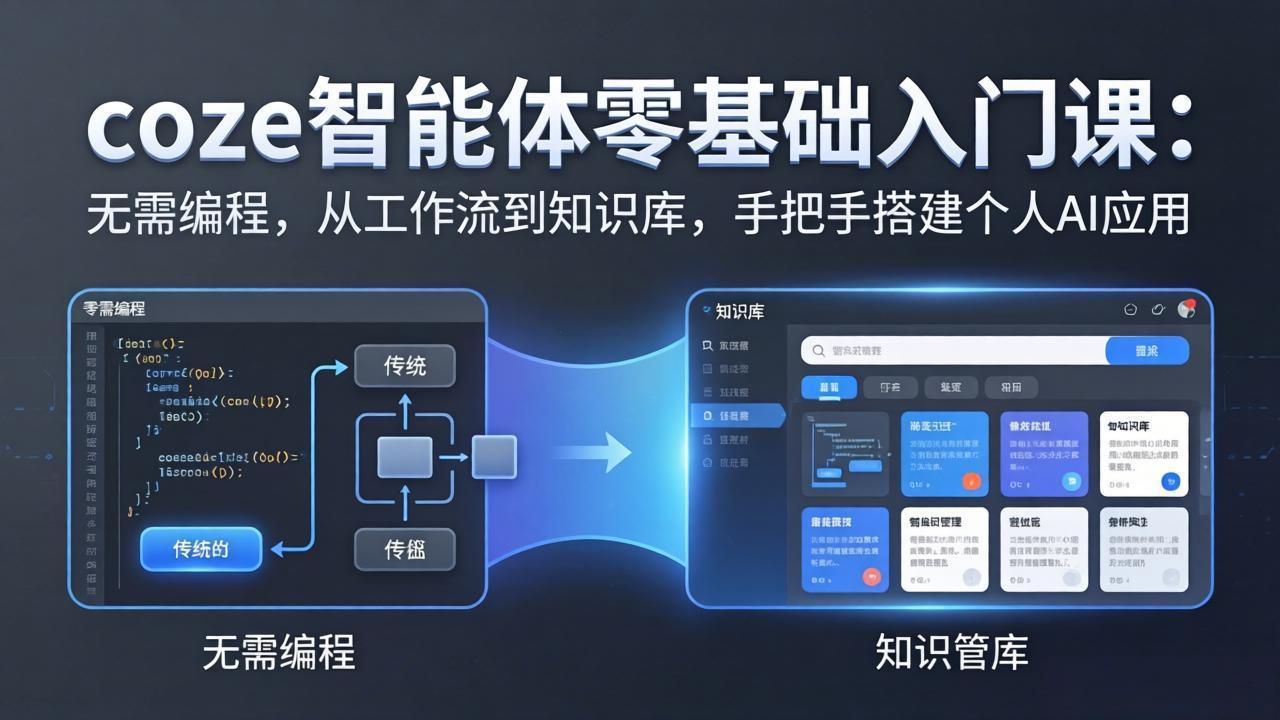 coze智能体零基础入门课：无需编程，从工作流到知识库，手把手搭建个人AI应用 - 觅资源