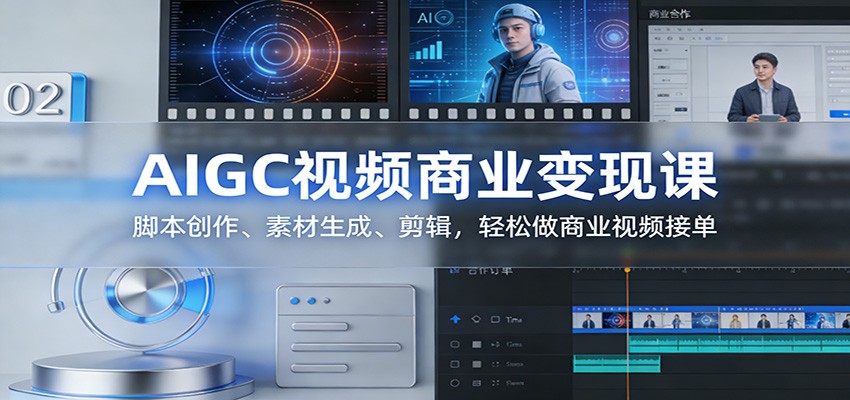 AIGC视频商业变现课：脚本创作、素材生成、剪辑，轻松做商业视频接单|中创学习社