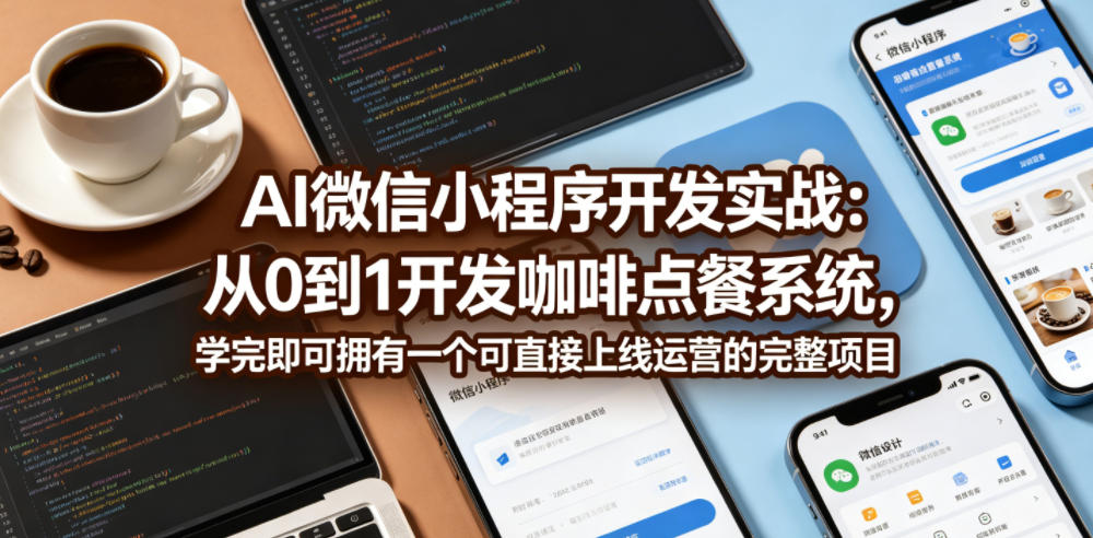 AI微信小程序开发实战：从0到1开发咖啡点餐系统，学完即可拥有一个可直接上线运营的完整项目 - 觅资源