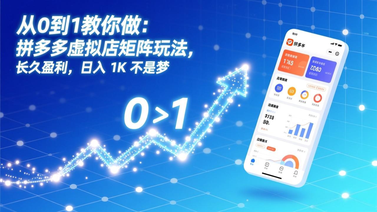 从0到1教你做：拼多多虚拟店矩阵玩法，长久盈利，日入 1K 不是梦|中创学习社