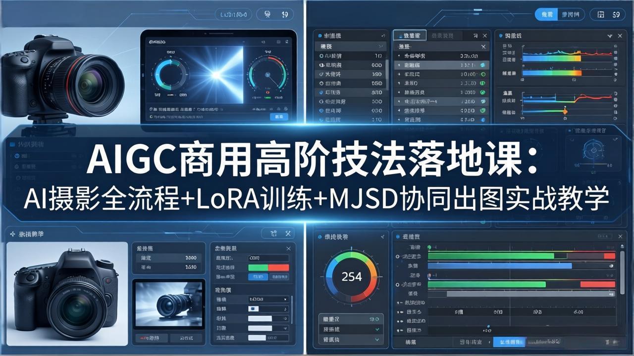 AIGC商用高阶技法落地课：AI摄影全流程+LoRA训练+MJSD协同出图实战教学 - 觅资源