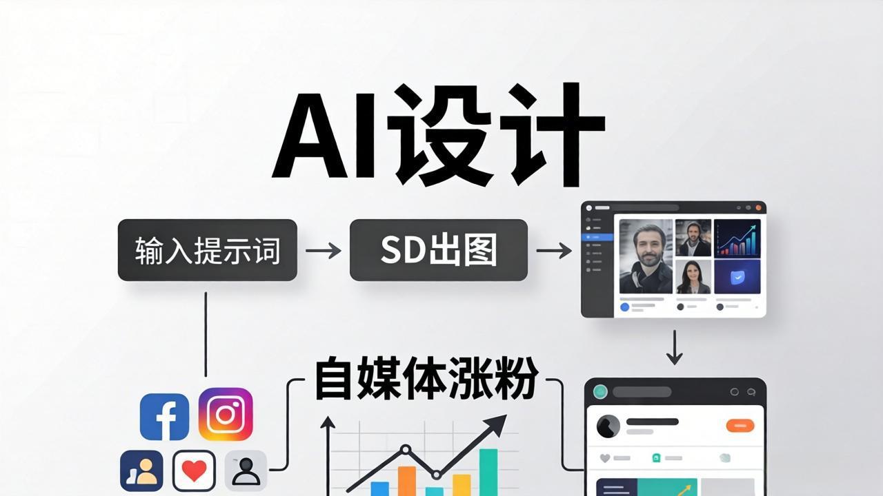 人人都是AI设计师：SD出图+自媒体涨粉一站教学，告别图文素材焦虑，AI设计让你轻松避开内卷 - 觅资源